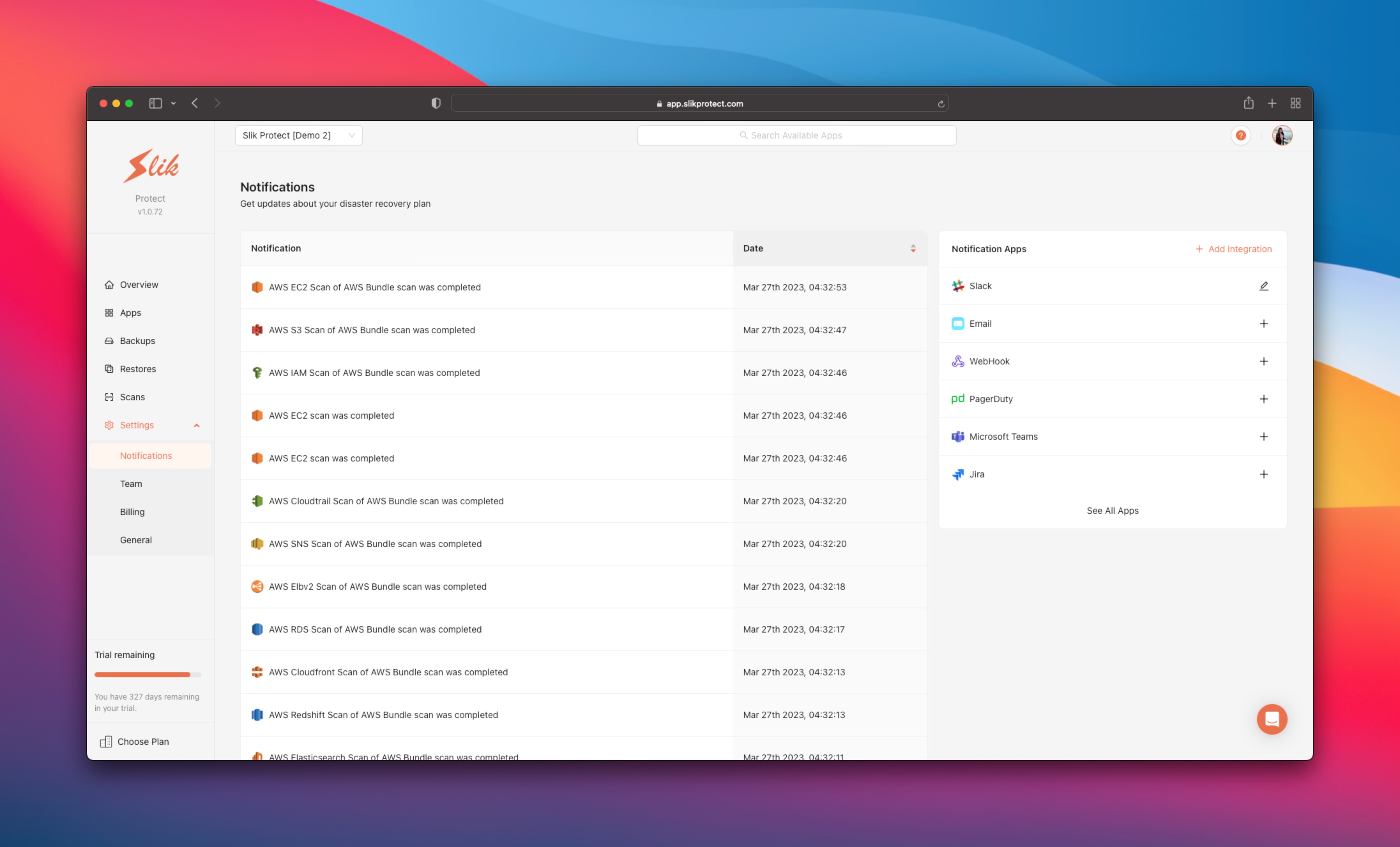 screenshot of Slik Protect